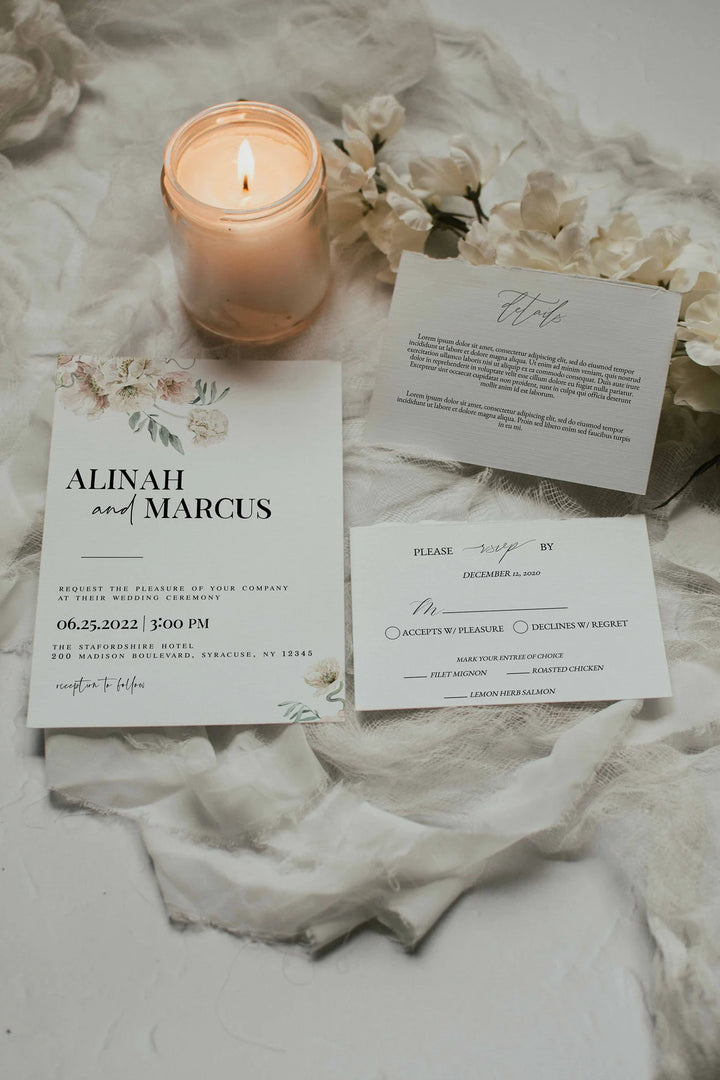 Neutral Invitation Mockup - Clean Invitation Mockup - Light & Airy Invitation Mockup - Wedding Invitation Mockup - Invitation Suite Mockup