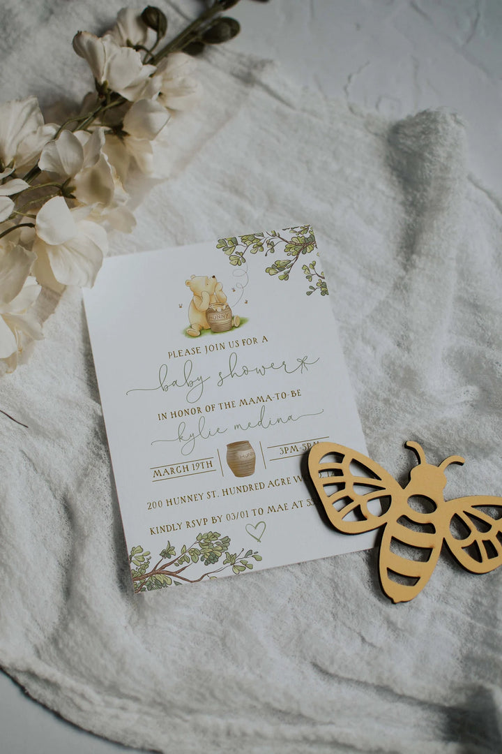 Invitation Mockup - 5x7 Bee Themed Mockup - Winnie the Pooh Mockup - Boho Bee Mockup - Invitation Flatly - Invitation Mockup - 5x7 Invite