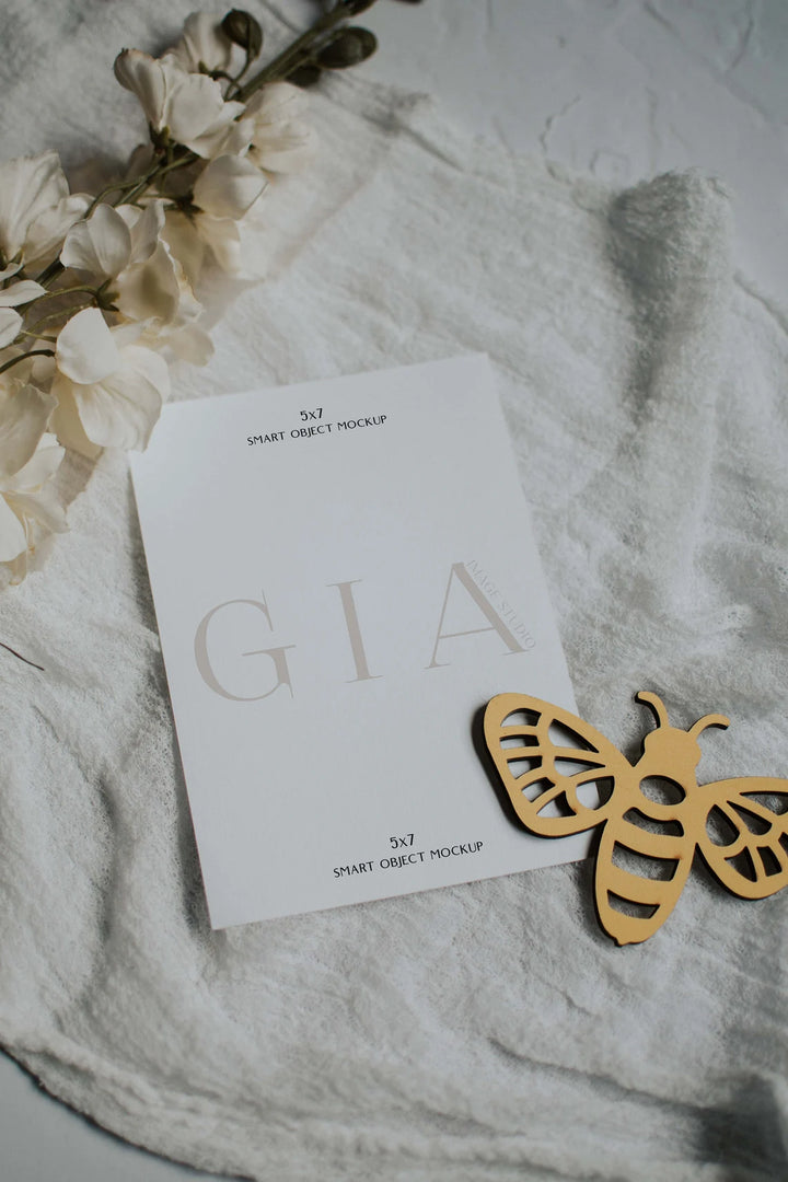 Invitation Mockup - 5x7 Bee Themed Mockup - Winnie the Pooh Mockup - Boho Bee Mockup - Invitation Flatly - Invitation Mockup - 5x7 Invite