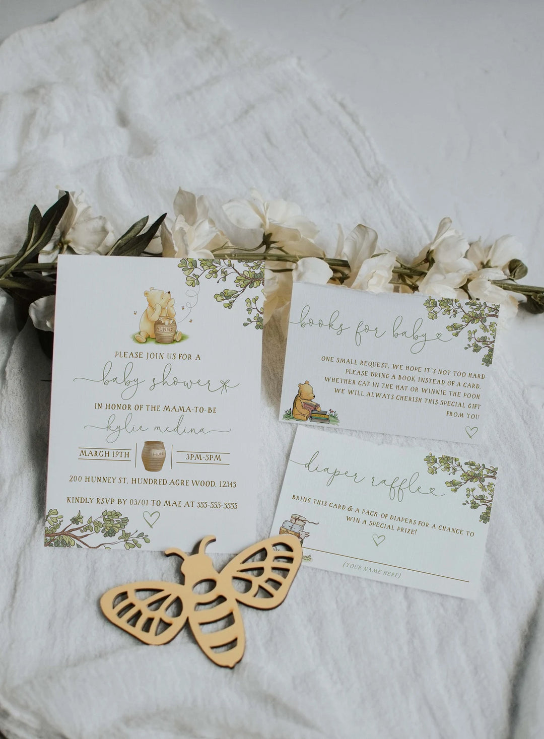 Invitation Suite Mockup - Insert Card Mockup - Wedding Invitation Mockup - Baby Shower Mockup - Zazzle Invitation Mockup - Bee Theme Mockup