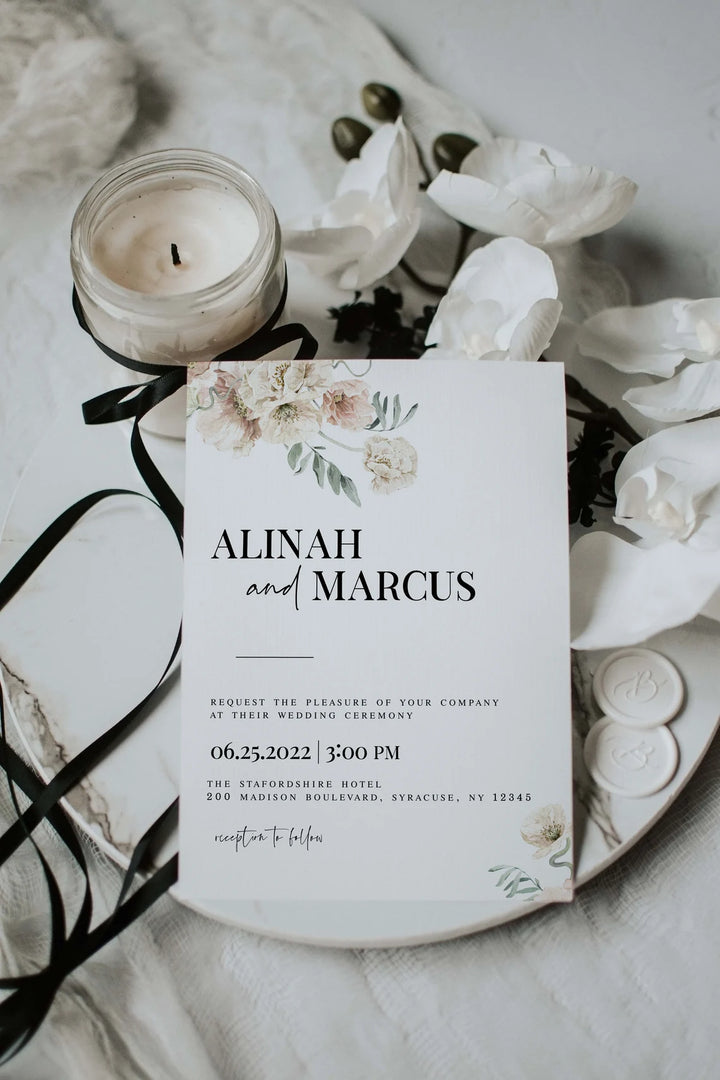 Wedding Invitation Mockup - Modern Invitation Mockup - Simple Invitation Mockup - 5x7 Invitation Mockup - Neutral Invitation Mockup - 5x7