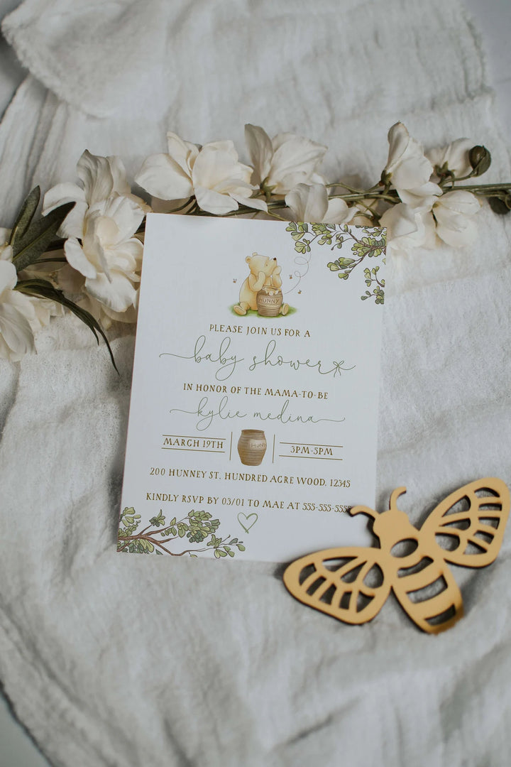 Boho Invitation Mockup - Realistic Invitation Mockup - Simple Invitation Mockup - Clean Invitation Mockup - Floral Mockup - Bee Invite Mock