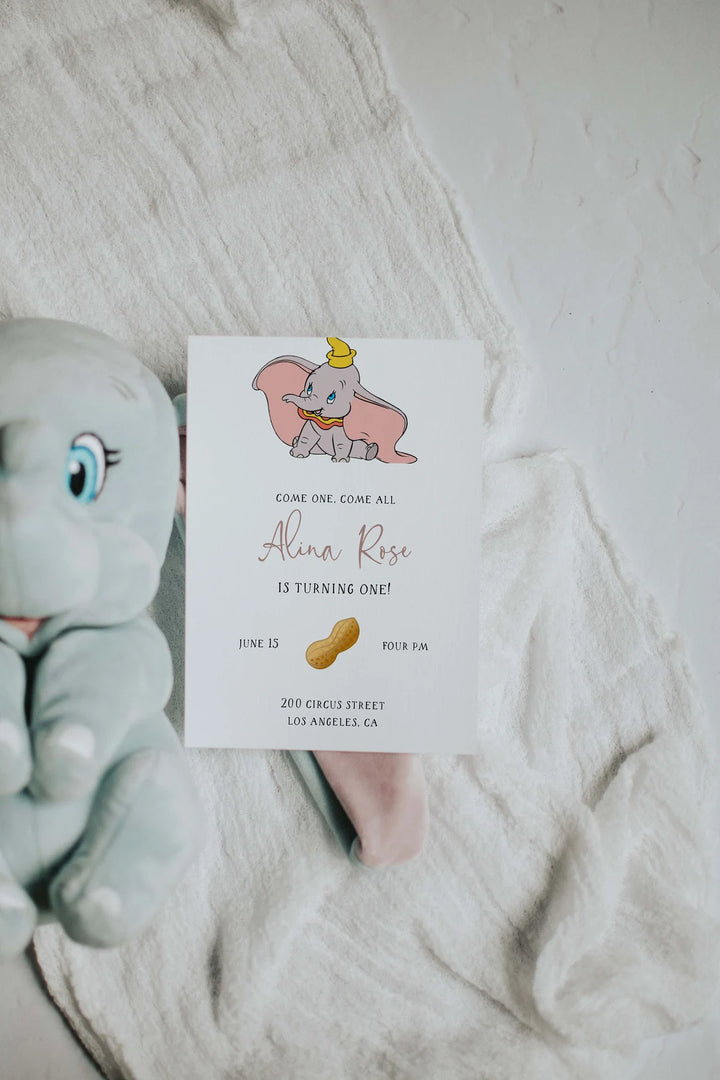 Invitation Mockup - Elephant Mockup - Dumbo Invitation Mockup - Character Mockup - 5x7 Simple Mockup - Kids Invitation Mockup - Baby Shower