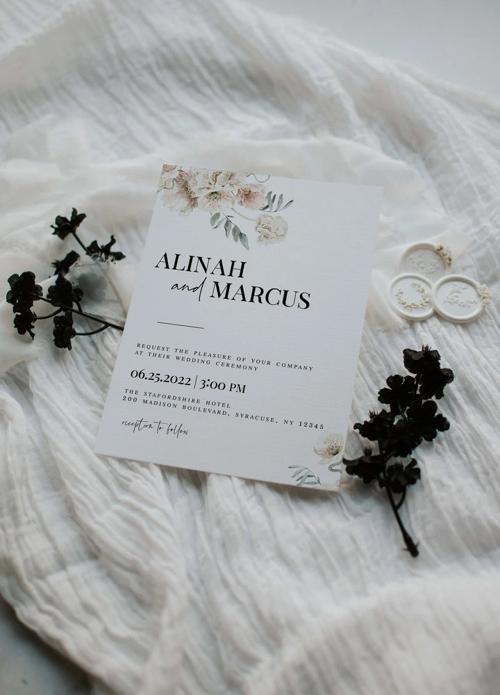 Luxury Invitation Mockup - Wedding Invitation Mockup - Modern Invitation Mockup - 5x7 Invite Mockup - Floral Invitation Mockup - 5x7 Mockup