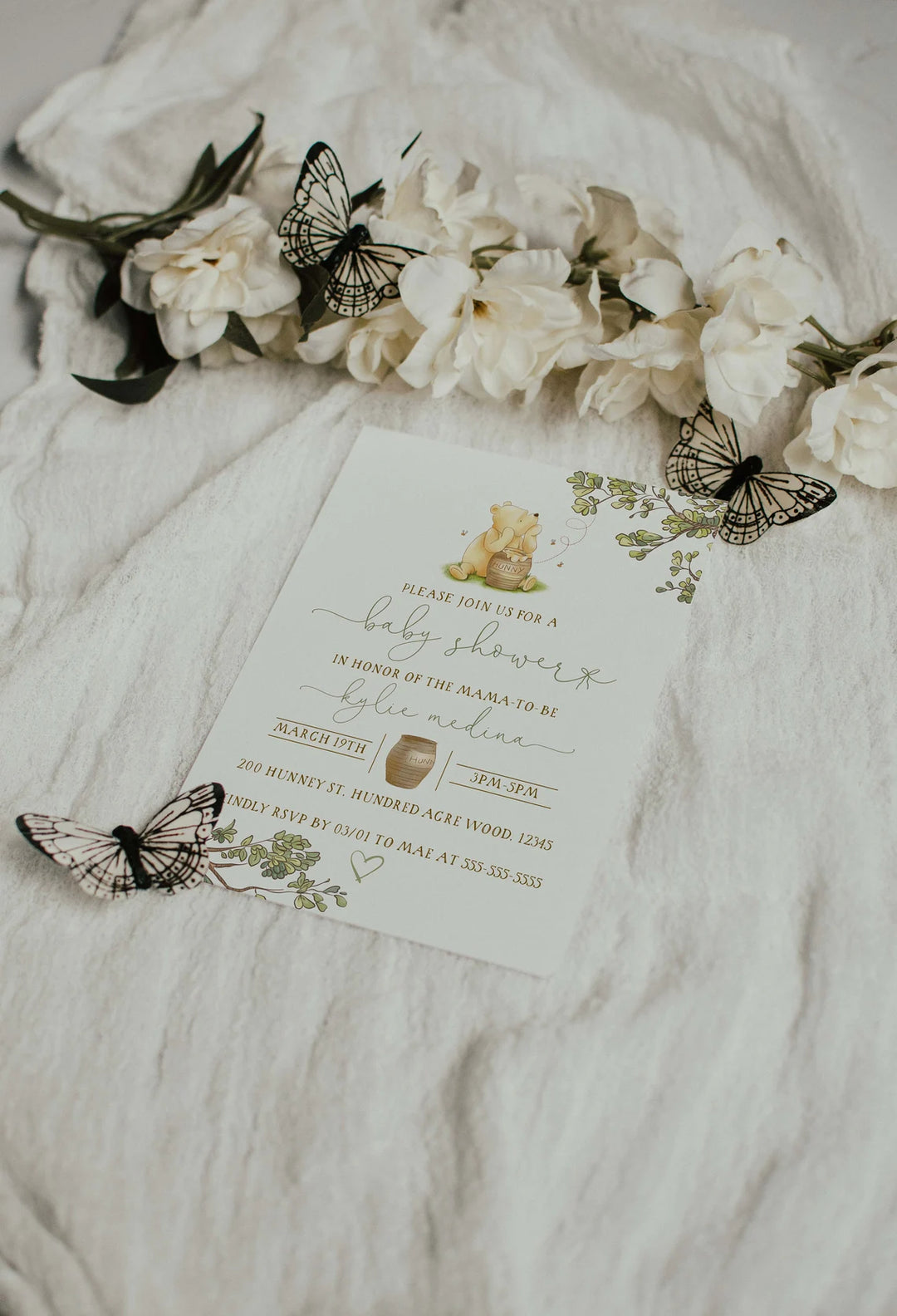 Neutral Wedding Invitation Mockup - Boho Invitation Mockup - Butterfly Mockup - Wedding Invite Mockup - Smart Object Mockup - 5x7 PSD Mockup