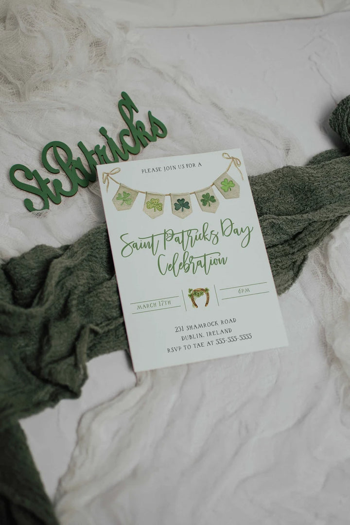 St Patricks Day Mockup - St Patricks Day Invitation Mockup - St Patties Mockup - Irish Invite Mockup - Shamrock Mockup - Green Mockup Boho