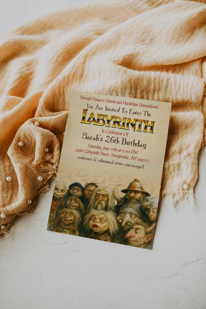 Labyrinth Invitation - Fantasy Movie Invitation - Labyrinth Movie Film Invitation - 80s Film Invitation - 80s Movie Labyrinth Goblin Invite