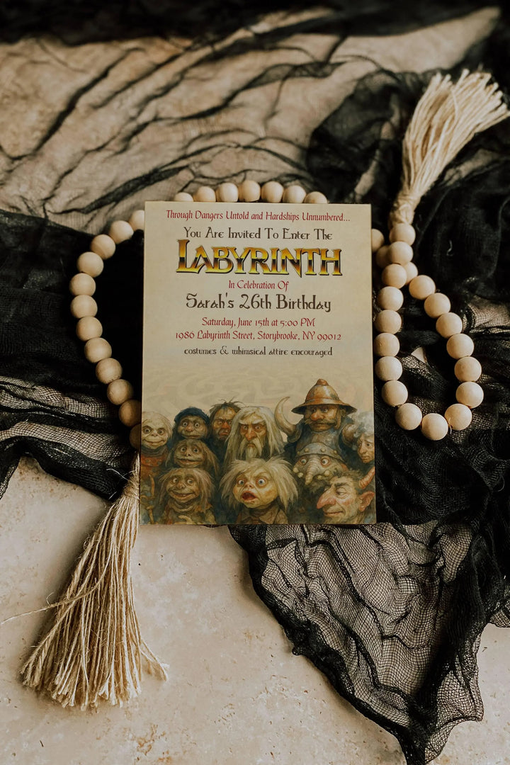 Labyrinth Invitation - Fantasy Movie Invitation - Labyrinth Movie Film Invitation - 80s Film Invitation - 80s Movie Labyrinth Goblin Invite