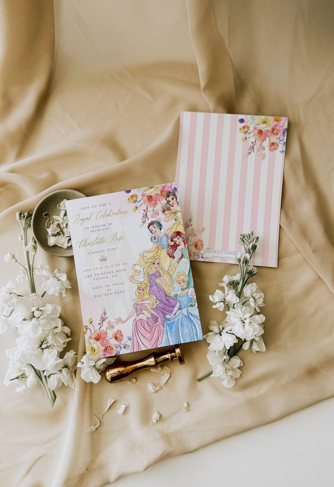 Princess Birthday Invitation - Editable Princess Invitation - Floral Princess Invitation - Pastel Princess Invite - Royal Celebration Invite