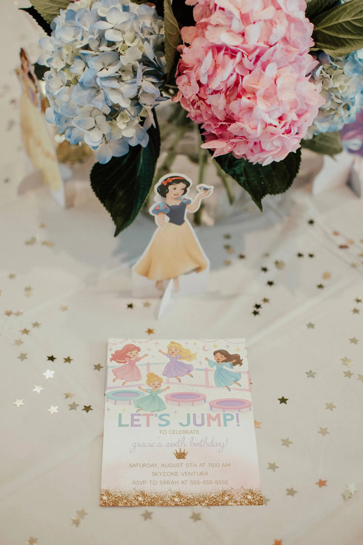 Trampoline Park Princess Invitation - Princess Jump Party Invitation - Girls Jump Party Invitation - Princess Trampoline Park Party Evite