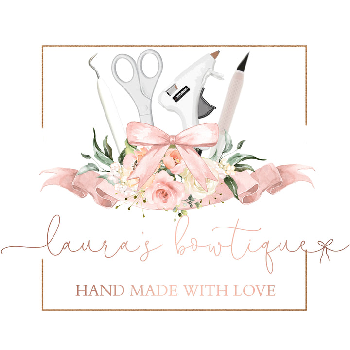Bow Business Logo - Bow Maker Logo - Bow Company Logo - Hair Accessory Logo - Crafter Logo - Hair Bow Logo - Feminine Logo - Premade Logo Design