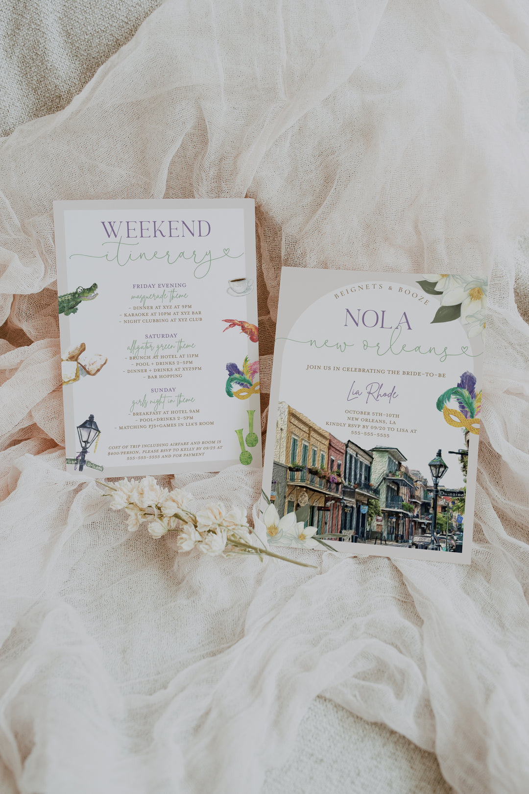 NOLA Bachelorette Invitation - New Orleans Bachelorette Invite - New Orleans Bachelorette Weekend Invite - NOLA Girls Trip Invitation - NOLA