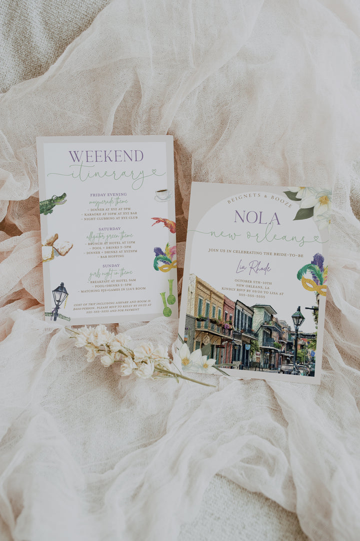 NOLA Bachelorette Invitation - New Orleans Bachelorette Invite - New Orleans Bachelorette Weekend Invite - NOLA Girls Trip Invitation - NOLA