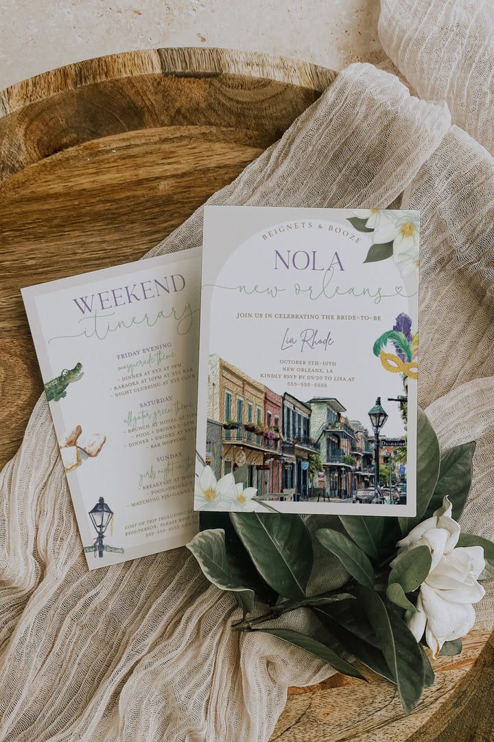 NOLA Bachelorette Invitation - New Orleans Bachelorette Invite - New Orleans Bachelorette Weekend Invite - NOLA Girls Trip Invitation - NOLA
