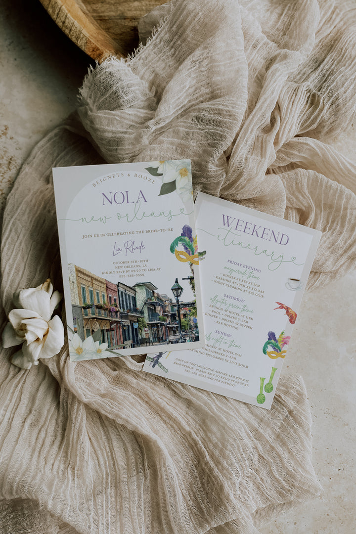 NOLA Bachelorette Invitation - New Orleans Bachelorette Invite - New Orleans Bachelorette Weekend Invite - NOLA Girls Trip Invitation - NOLA