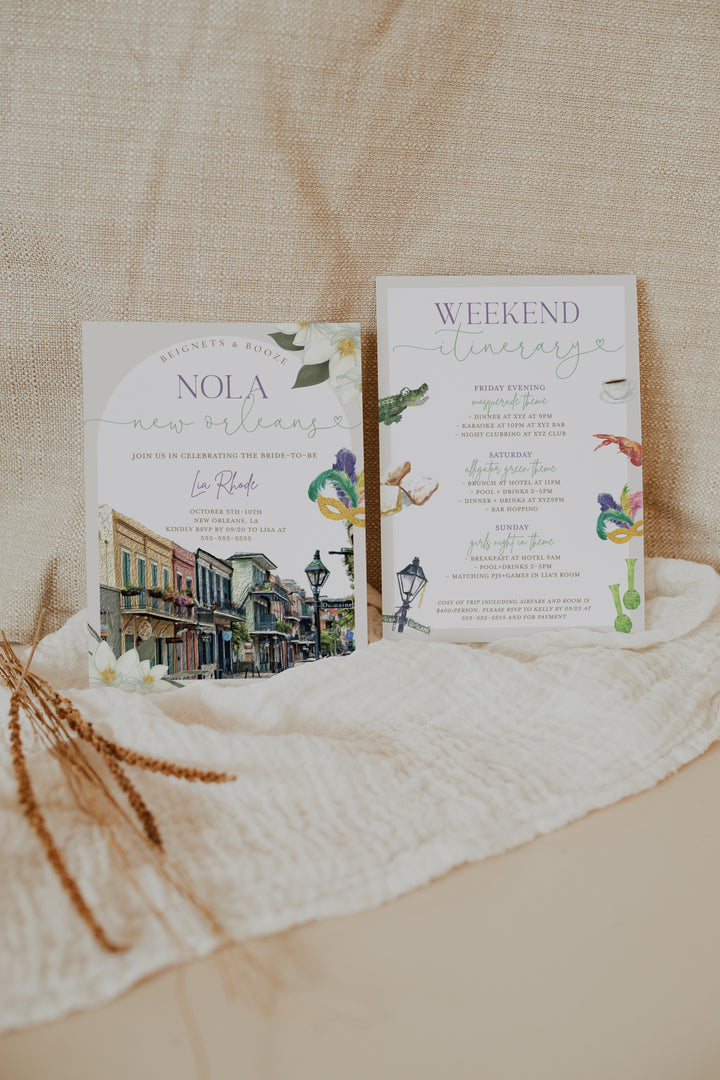 NOLA Bachelorette Invitation - New Orleans Bachelorette Invite - New Orleans Bachelorette Weekend Invite - NOLA Girls Trip Invitation - NOLA