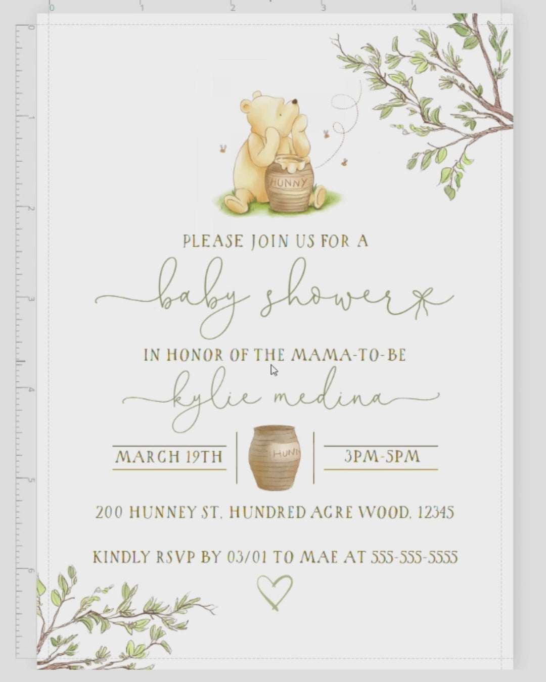 Winnie the Pooh Baby Shower Invitation - Winnie the Pooh Invite - Vintage Winnie the Pooh Baby Shower Invitation - Classic Winnie the Pooh