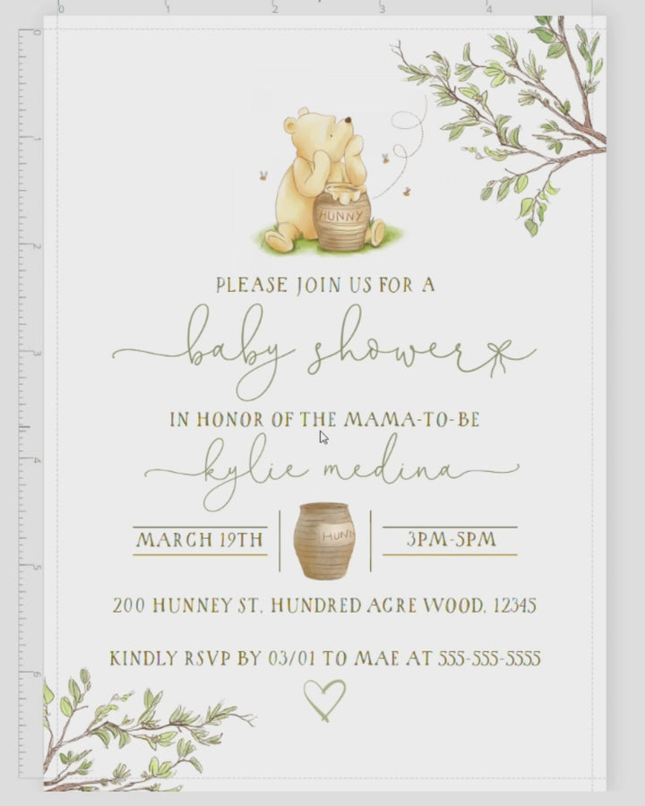 Winnie the Pooh Baby Shower Invitation - Winnie the Pooh Invite - Vintage Winnie the Pooh Baby Shower Invitation - Classic Winnie the Pooh