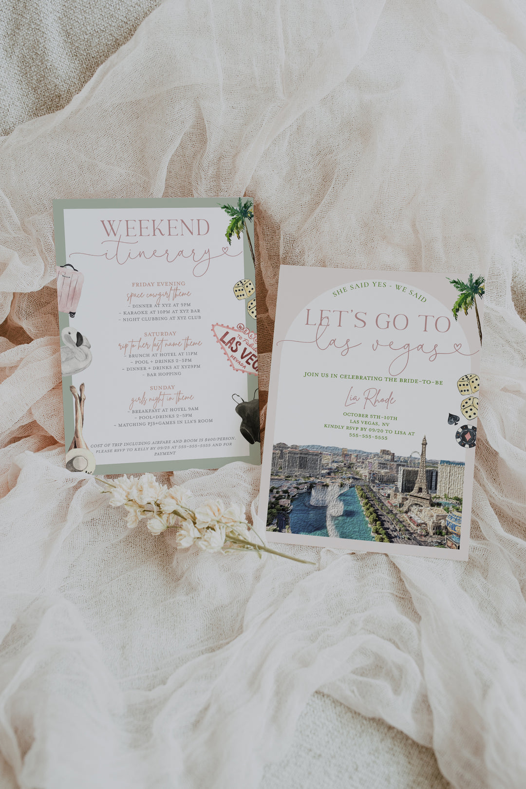 Las Vegas Bachelorette Invitation - Vegas Bachelorette - Vegas Bridal Invitation - Vegas Girls Trip Invitation - Las Vegas Invite Itinerary