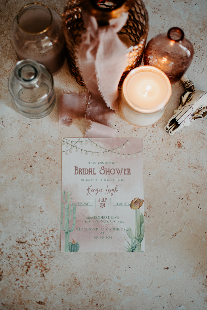Western Bridal Shower Invitation - Desert Cactus Bridal Shower Invitation - Western Theme Bridal Shower Invitation - Desert Theme Bridal