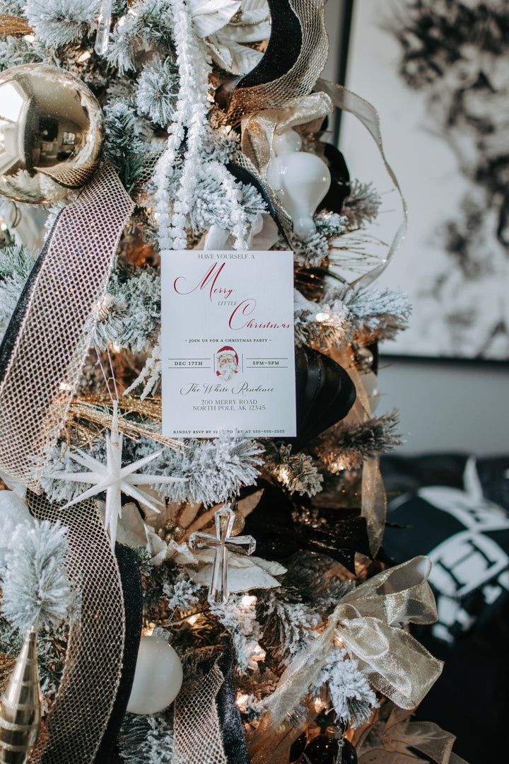 Christmas Party Invitation - Classic Christmas Invite - Christmas Invitation - Santa Invitation - Simple Christmas Card - Christmas Party