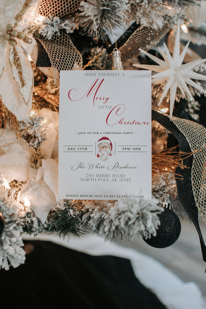 Christmas Party Invitation - Classic Christmas Invite - Christmas Invitation - Santa Invitation - Simple Christmas Card - Christmas Party