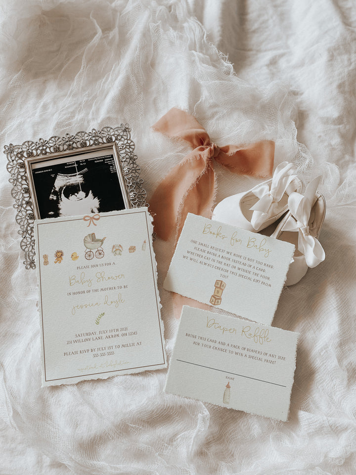 Baby Shower Suite Mockup - Invitation Suite Mockup - Boho Suite Mockup - Girly Invitation Mockup - Baby Girl Invitation Mockups - Baby - A5