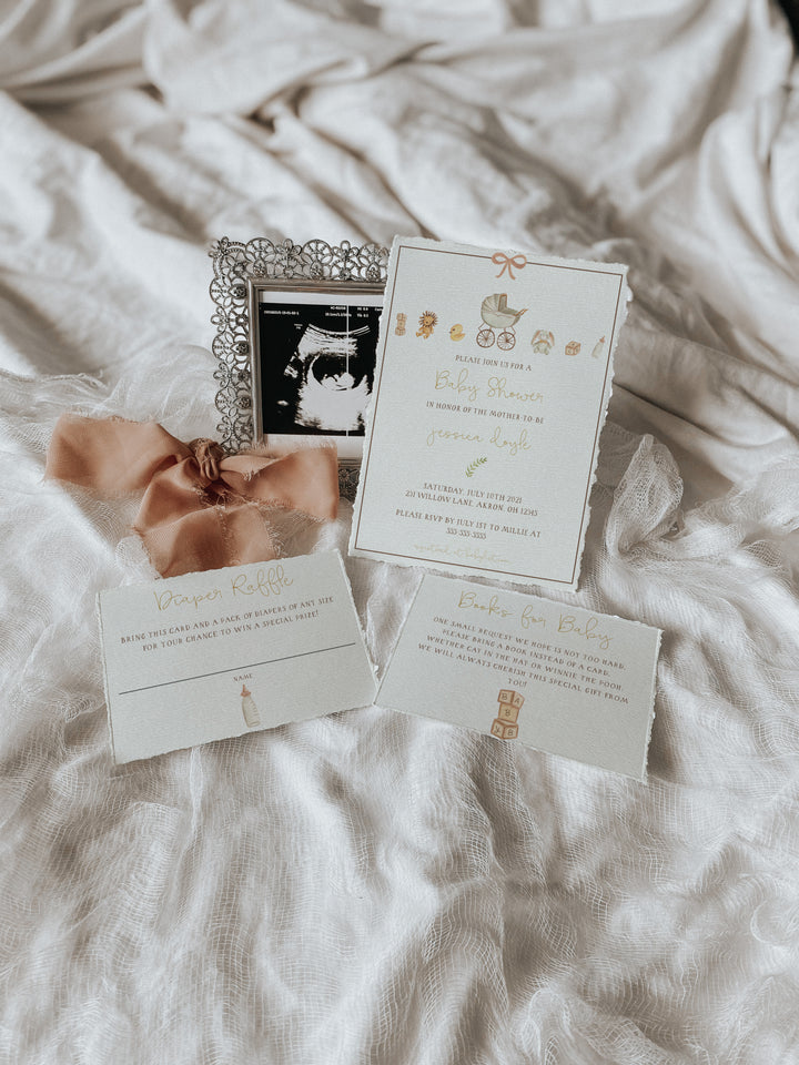 Blush Pink Invitation Mockup - Baby Girl Invitation Mockup - Invitation Suite Mockup - Baby Shower Suite Mockup - Baby Announcement Mock A5