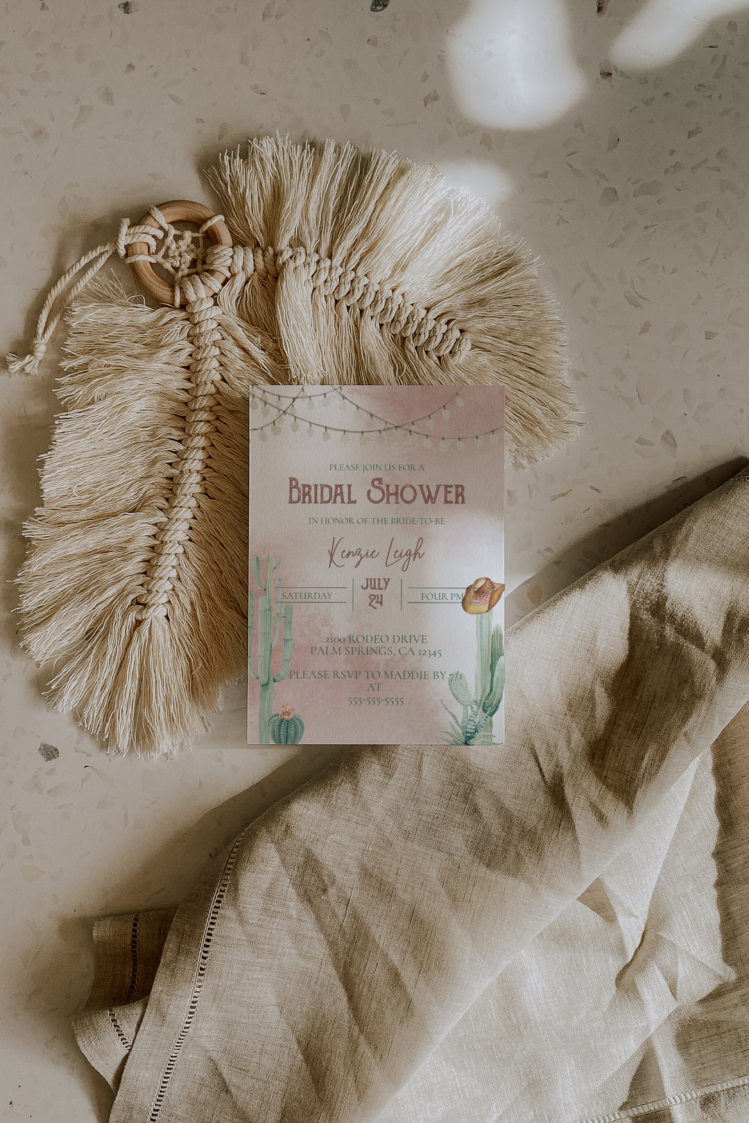 Western Bridal Shower Invitation - Desert Cactus Bridal Shower Invitation - Western Theme Bridal Shower Invitation - Desert Theme Bridal