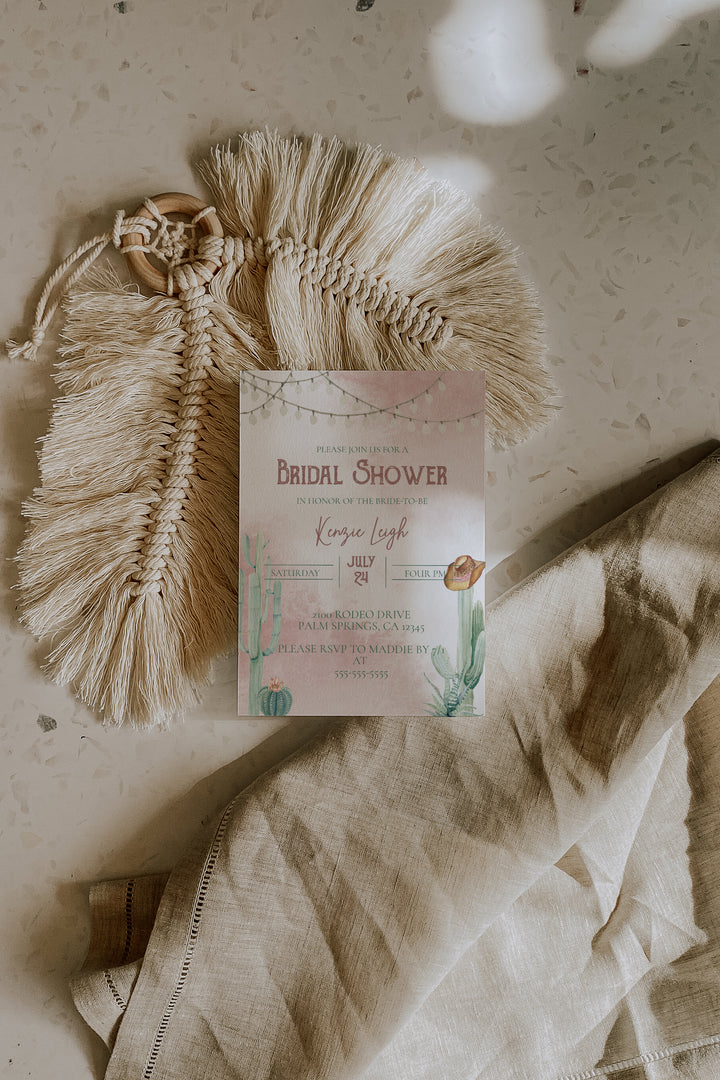 Western Bridal Shower Invitation - Desert Cactus Bridal Shower Invitation - Western Theme Bridal Shower Invitation - Desert Theme Bridal