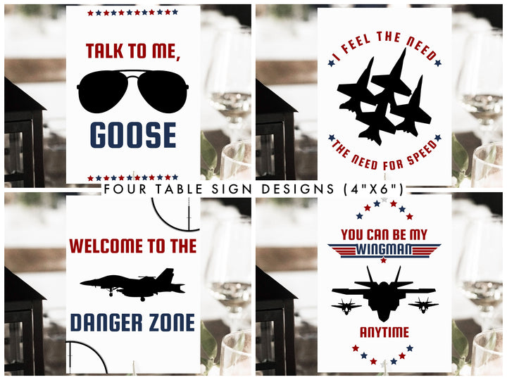 Fighter Pilot Invitation - Top Gun Birthday Invitation Bundle - Top Gun Birthday Games - Fighter Jet Birthday Sign - Boys Airplane Invite
