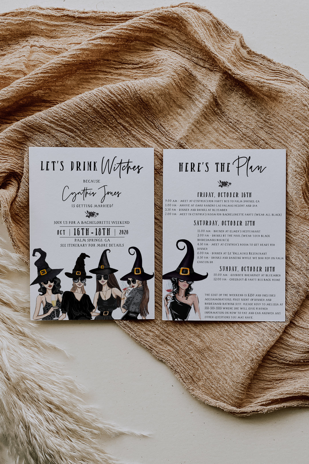 Halloween Bachelorette Party - Witchy Bachelorette Party Invitation - Let's Drink Witches Invitation - Witches Halloween Invitation
