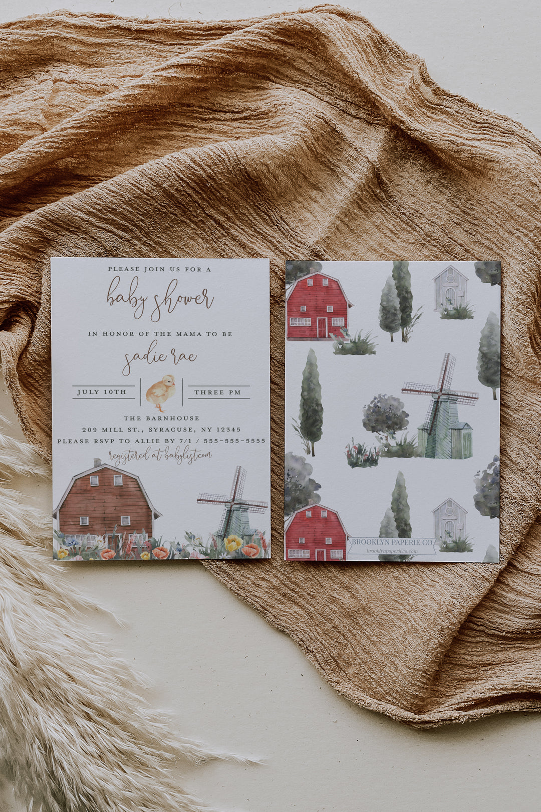 Boho Barnyard Baby Shower Invitation - Boho Farmhouse Baby Shower Invitation - Vintage Boho Barn Baby Shower Invitation - Farm Baby Shower