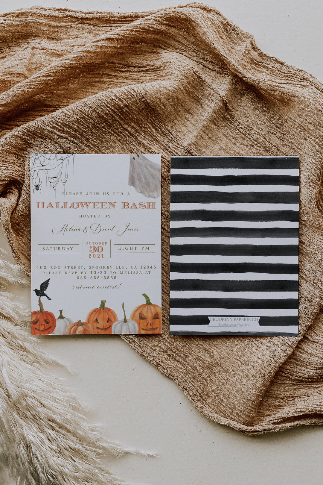 Adult Halloween Party Invitation - Classy Halloween Party Invitation - Classic Halloween Theme Party Invitation - Traditional Halloween 5x7