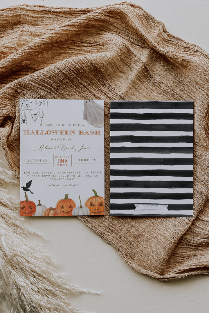 Adult Halloween Party Invitation - Classy Halloween Party Invitation - Classic Halloween Theme Party Invitation - Traditional Halloween 5x7