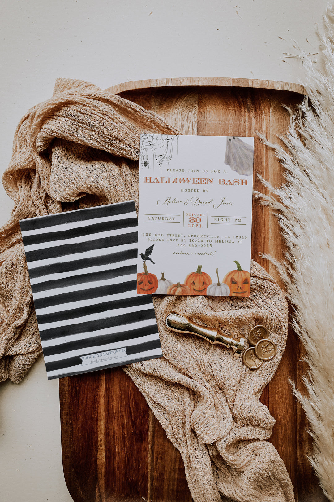 Adult Halloween Party Invitation - Classy Halloween Party Invitation - Classic Halloween Theme Party Invitation - Traditional Halloween 5x7