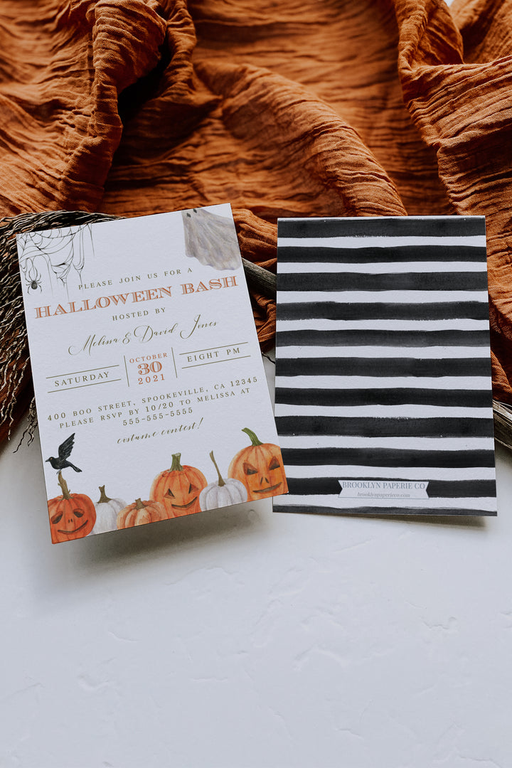 Adult Halloween Party Invitation - Classy Halloween Party Invitation - Classic Halloween Theme Party Invitation - Traditional Halloween 5x7