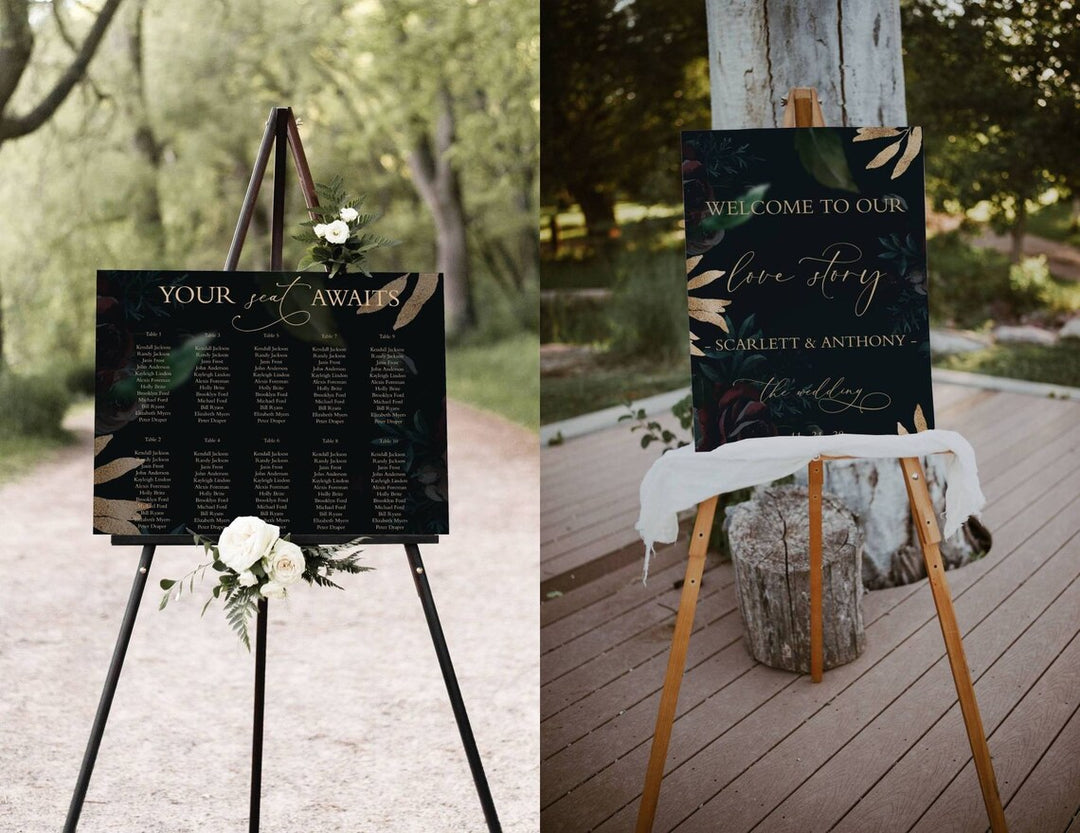 Dark & Moody Large Wedding Suite - Dark and Moody Wedding Welcome Sign - Moody Wedding Invitation - Moody Fall Wedding Suite - Dark Wedding