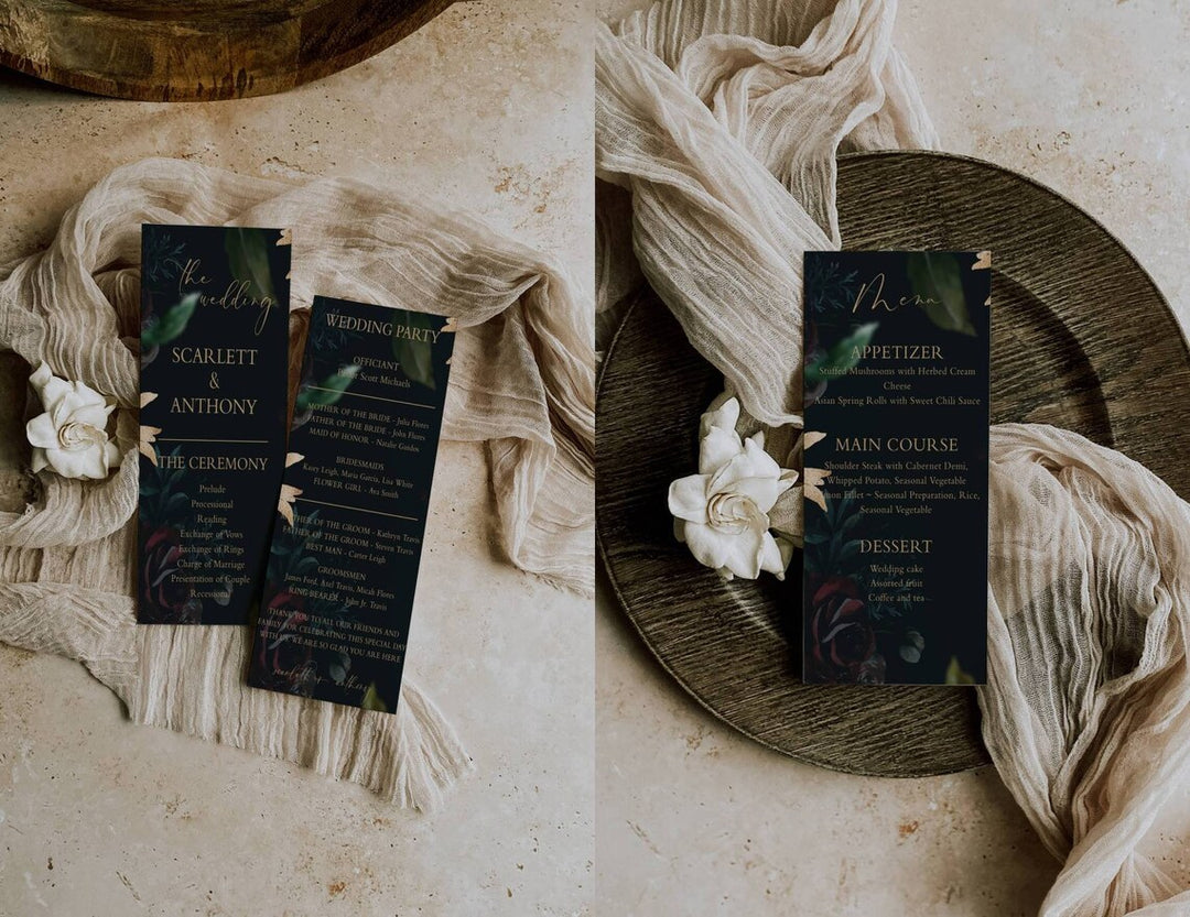 Dark & Moody Large Wedding Suite - Dark and Moody Wedding Welcome Sign - Moody Wedding Invitation - Moody Fall Wedding Suite - Dark Wedding