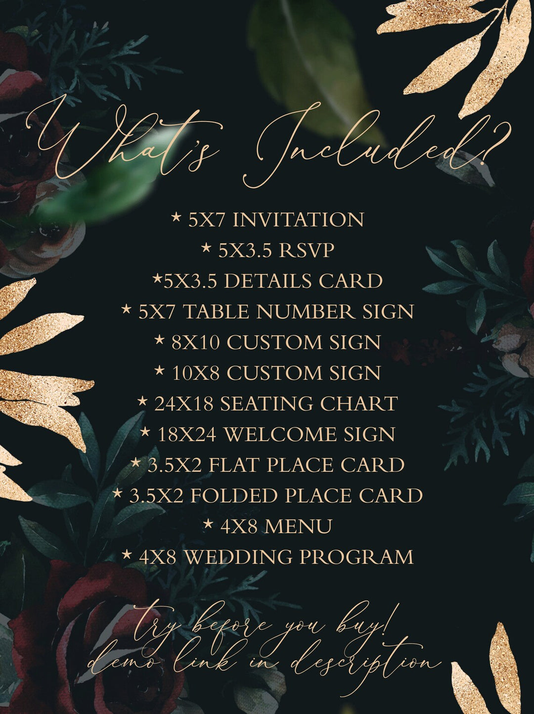 Dark & Moody Large Wedding Suite - Dark and Moody Wedding Welcome Sign - Moody Wedding Invitation - Moody Fall Wedding Suite - Dark Wedding