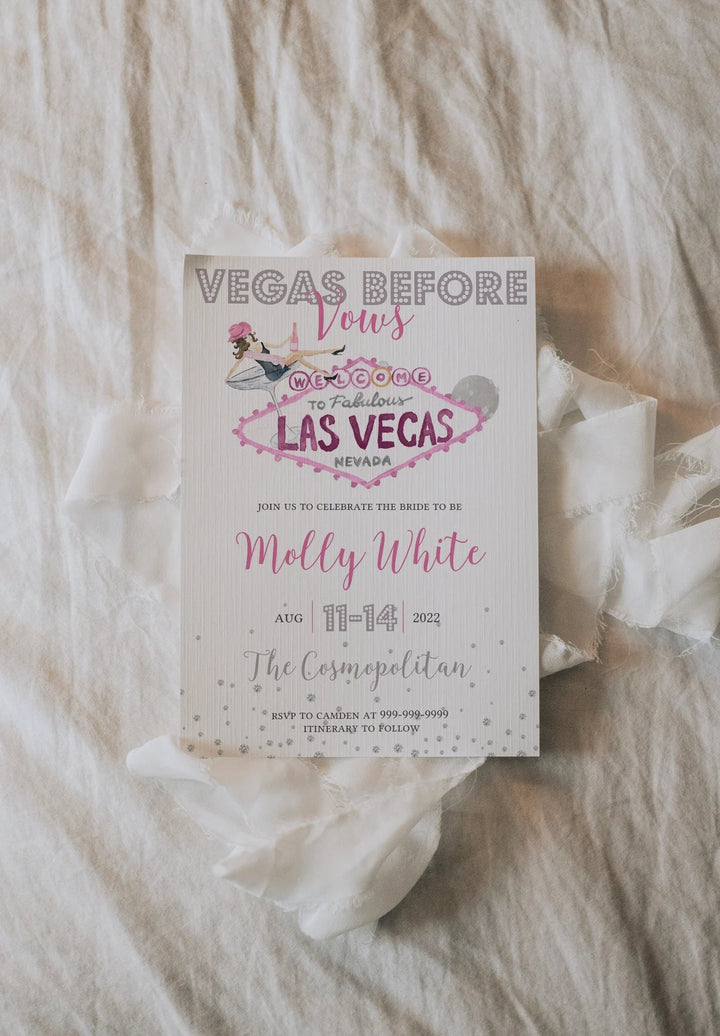 Vegas before Vows Invitation - Vegas Bachelorette Invitation - Bachelorette Party Invitation - Bachelorette Weekend Invite - Vegas Bachelorette Invitation