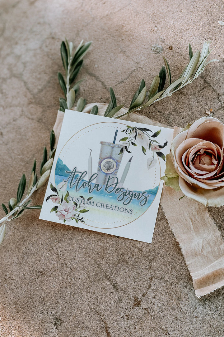 Beach Theme Logo - Ocean Logo - Crafter Logo - Tumbler Logo - Tumbler Crafter Logo - Premade Crafty Logo - Cutting Machine Artist Logo