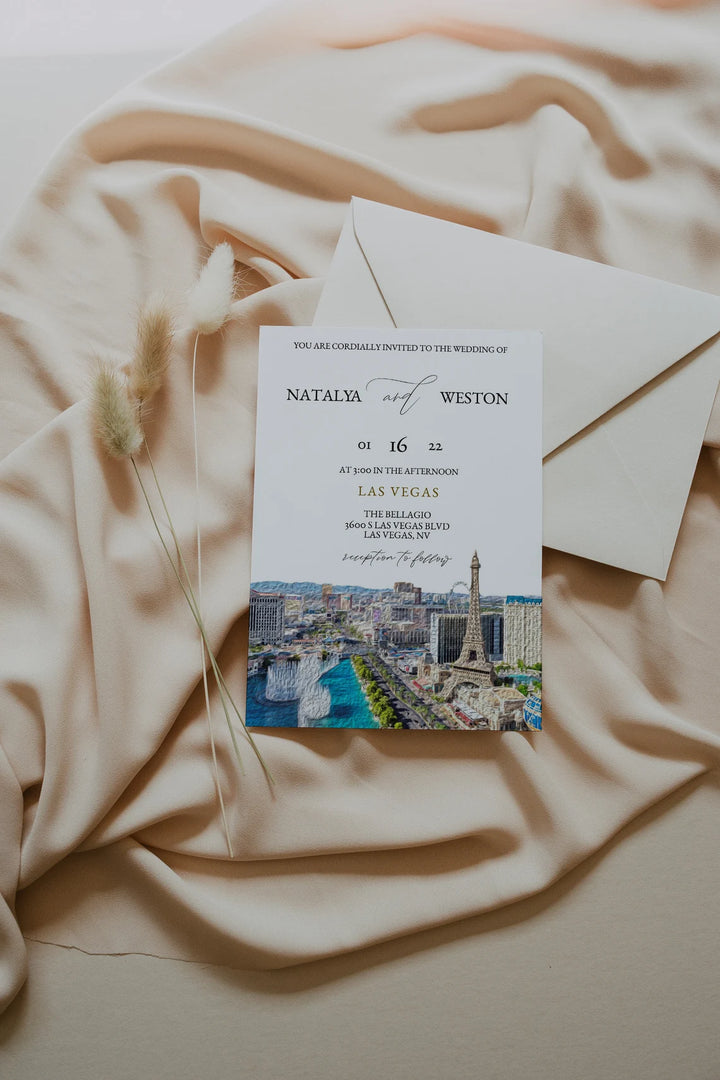Las Vegas Wedding Invitation - Vegas Invitation - Vegas Wedding Invitation - Las Vegas Wedding Invite - Simple Wedding Invitation - Vegas