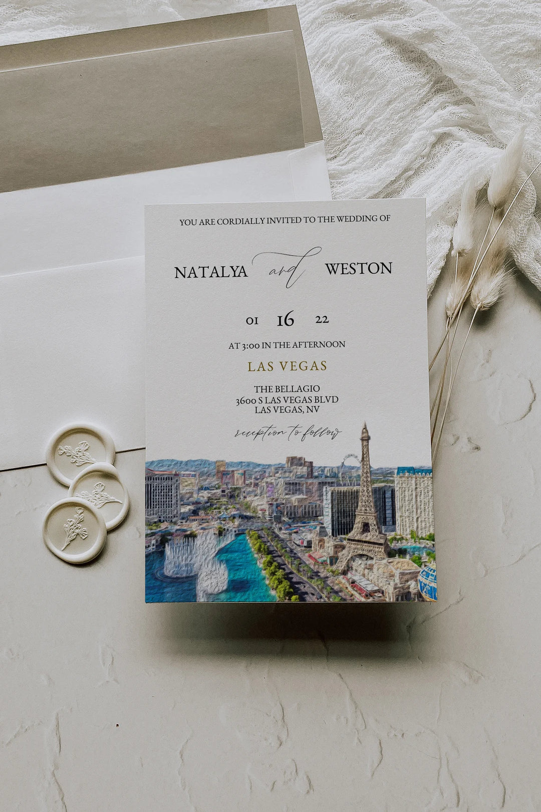 Las Vegas Wedding Invitation - Vegas Invitation - Vegas Wedding Invitation - Las Vegas Wedding Invite - Simple Wedding Invitation - Vegas