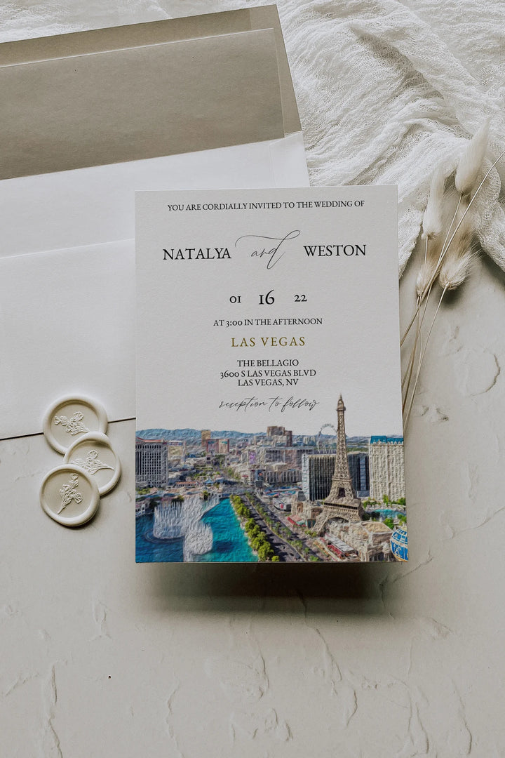Las Vegas Wedding Invitation - Vegas Invitation - Vegas Wedding Invitation - Las Vegas Wedding Invite - Simple Wedding Invitation - Vegas