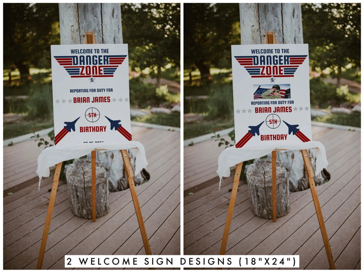 Airplane Theme Birthday Sign - Fighter Pilot Birthday Welcome Sign - Pilot Theme Table Sign - Airplane Fueling Station Sign - Customizable