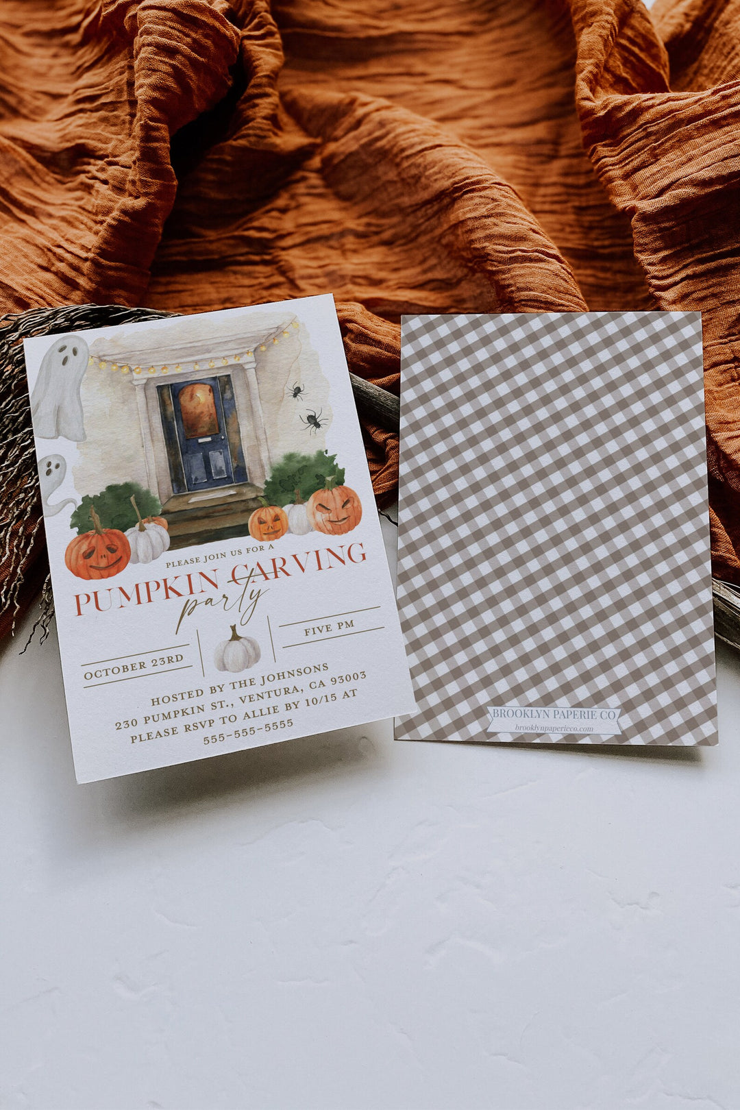 Pumpkin Carving Party Invitation - Halloween Carving Invitation - Halloween Party Invitation - Boho Halloween Invitation - Pumpkin Invite
