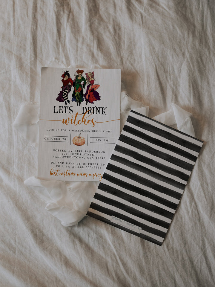 Girls Halloween Night Invitation - Witch Halloween Party Invitation - Halloween Invitation - Hocus Pocus Invitation - Sanderson Sisters Inv