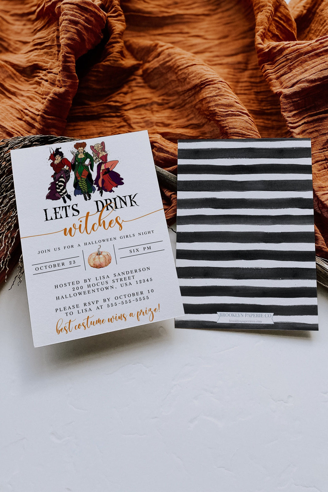 Girls Halloween Night Invitation - Witch Halloween Party Invitation - Halloween Invitation - Hocus Pocus Invitation - Sanderson Sisters Inv