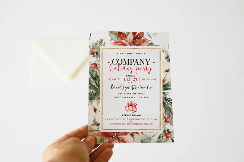 Company Christmas Party Invitation - Company Holiday Party - Corporate Christmas Party Invite - Work Christmas Party Invitation - Work Xmas Invite